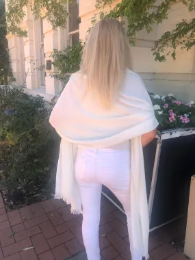 ⭐️ Luxury Pure Cashmere Pashmina - Pearl White