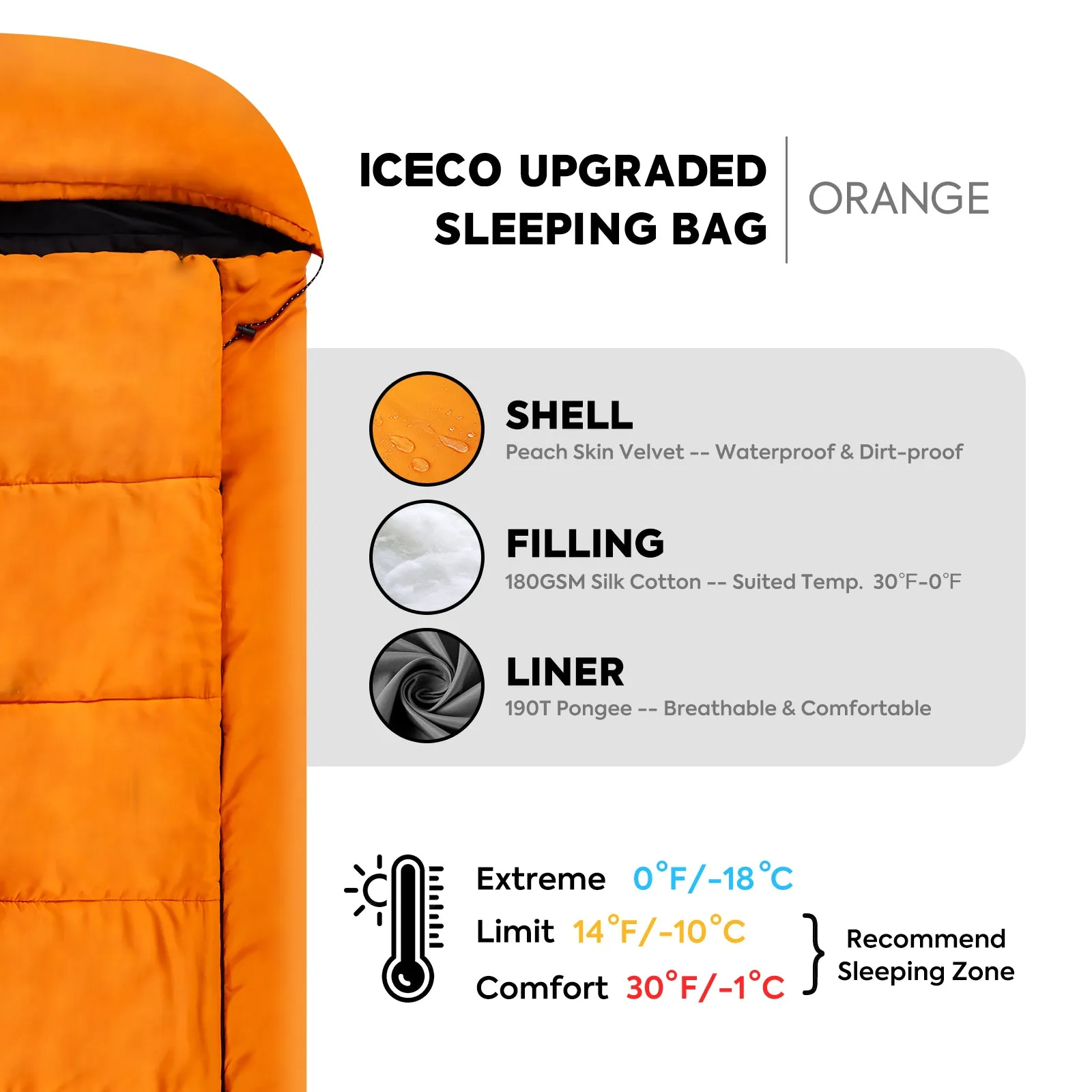 0℉ Adult Sleeping Bags With Liner | ICECO