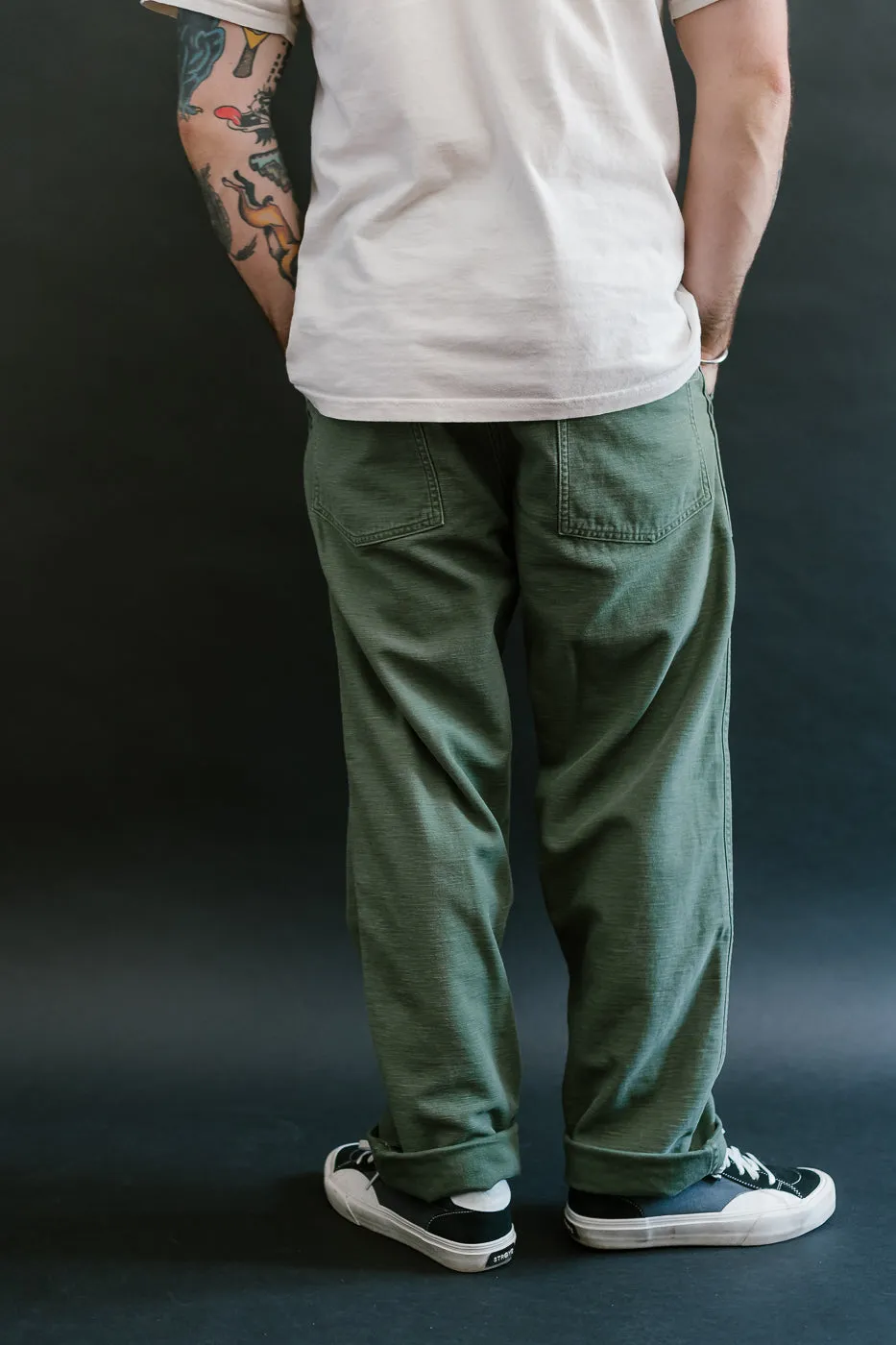 01-5002-216 - Fatigue Pants Reverse Sateen - Standard Fit - Vintage Washed Olive