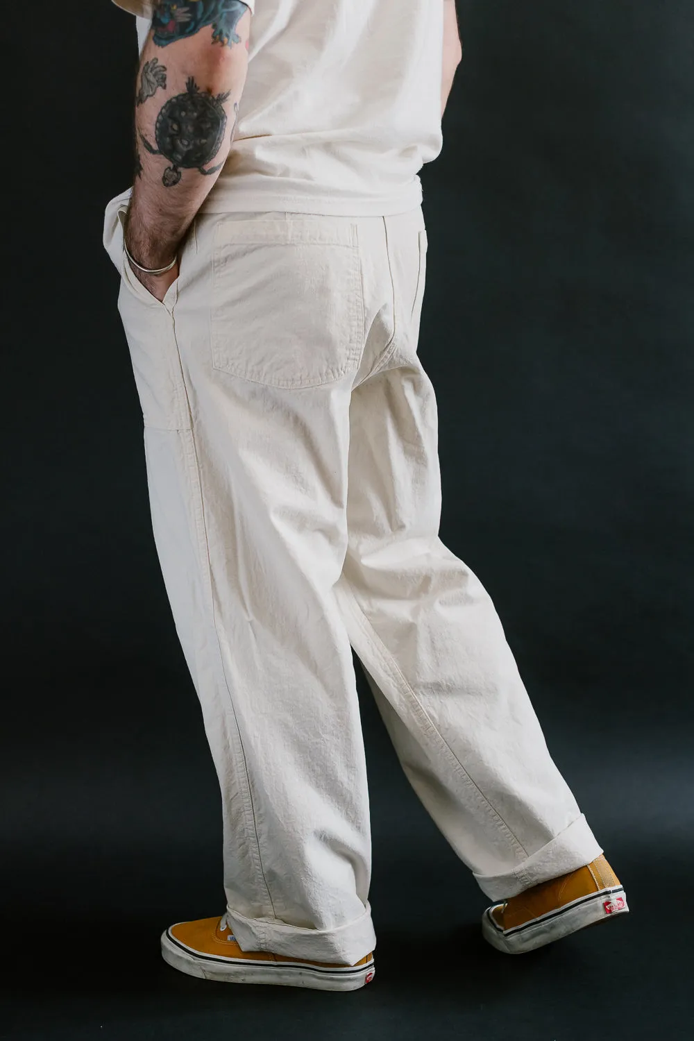 01-5103-66 - Napped Summer Fatigue Pants - Ecru