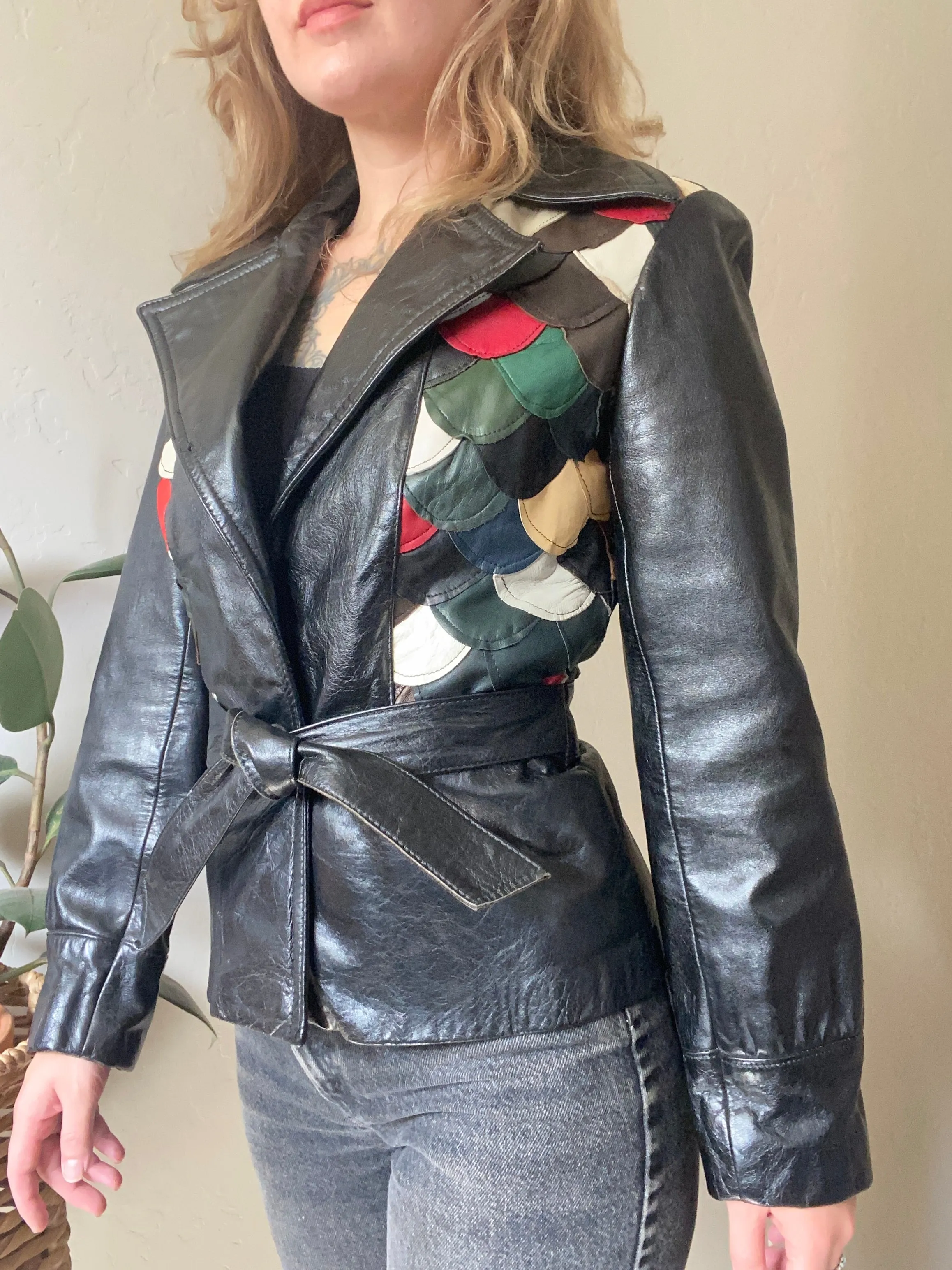 1970s Fish Scale Leather Jacket