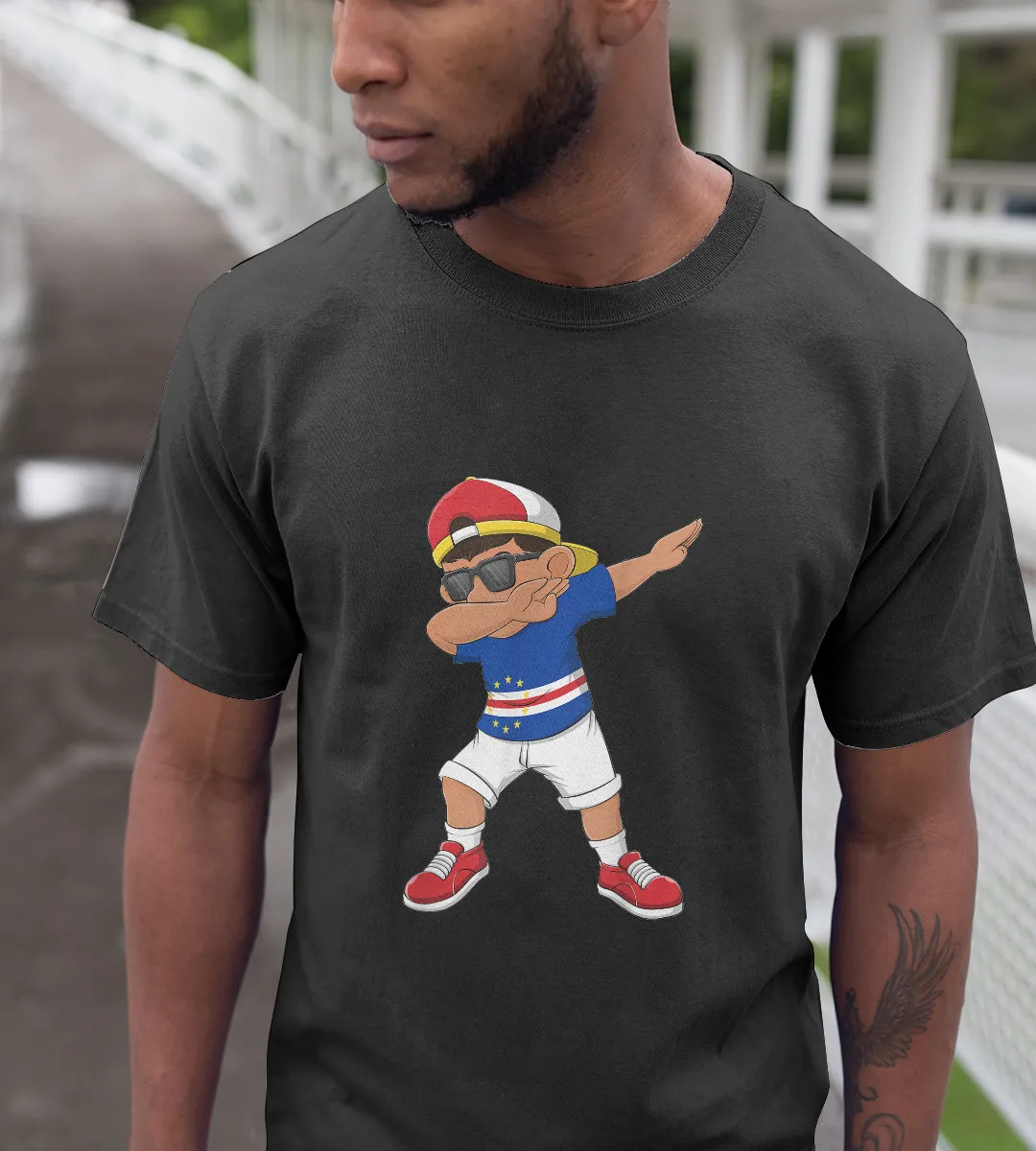 1sttheworld T-Shirt - Dabbing Boy Cape Verdean T-Shirt Black A35