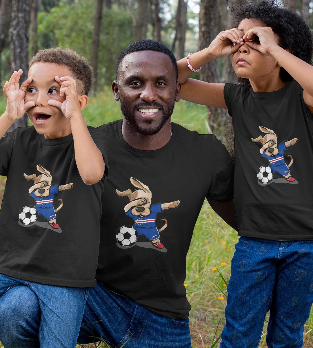 1sttheworld T-Shirt - Dabbing Dog Cape Verde Soccer Fans T-Shirt Black A35