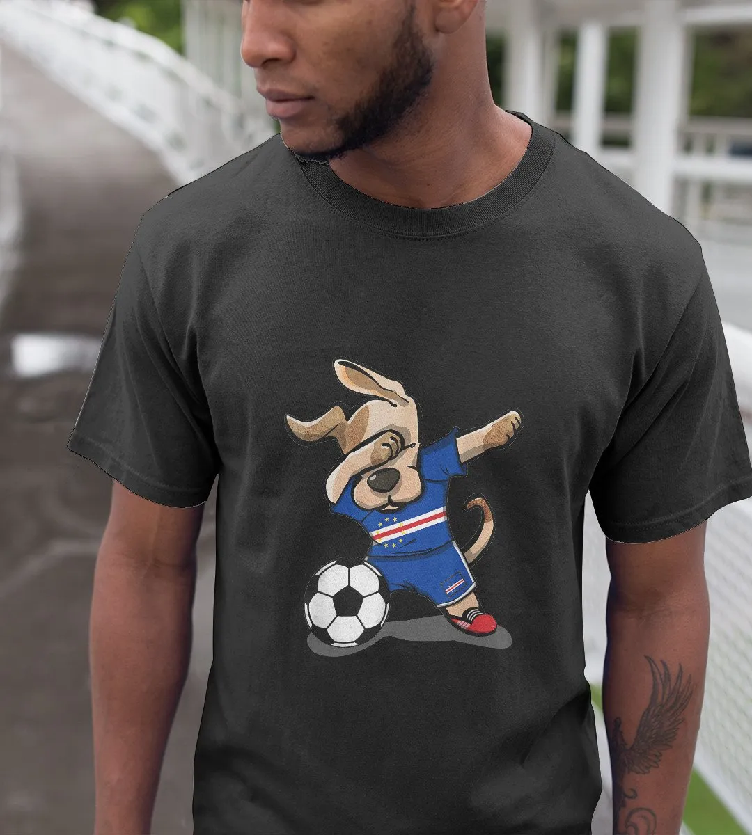 1sttheworld T-Shirt - Dabbing Dog Cape Verde Soccer Fans T-Shirt Black A35