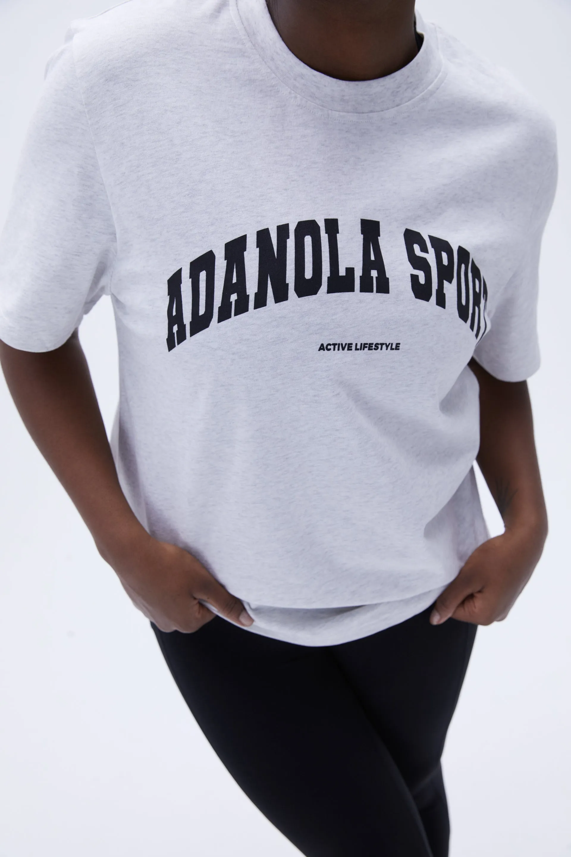 Adanola Sport Short Sleeve Oversized T-shirt - Grey Melange