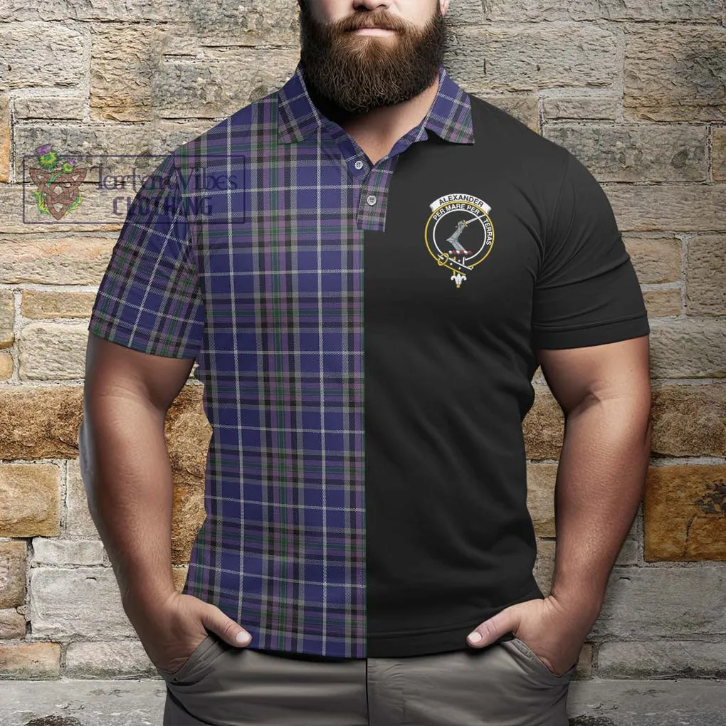 Alexander of Menstry Tartan Polo Shirt with Family Crest and Half Of Me Style