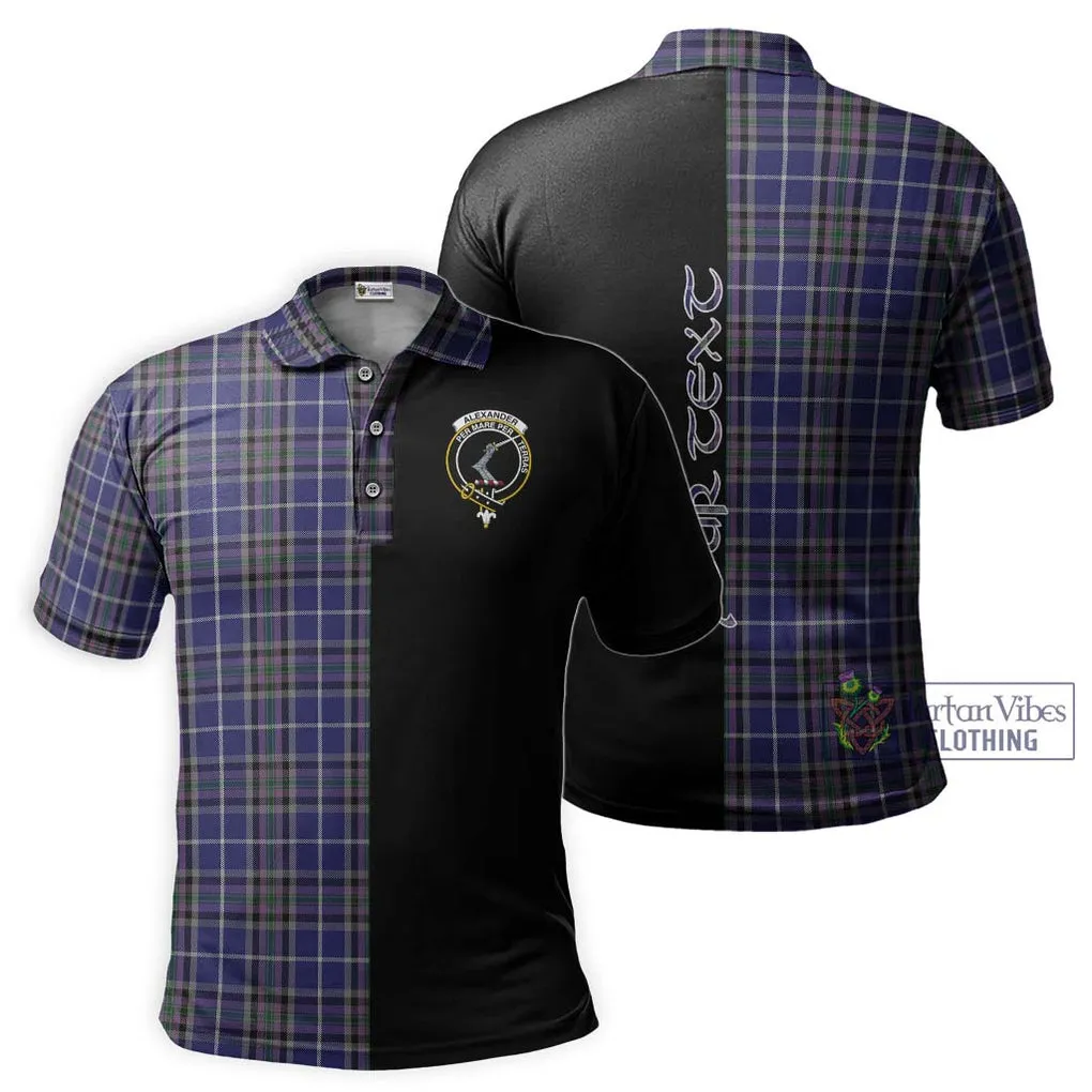 Alexander of Menstry Tartan Polo Shirt with Family Crest and Half Of Me Style