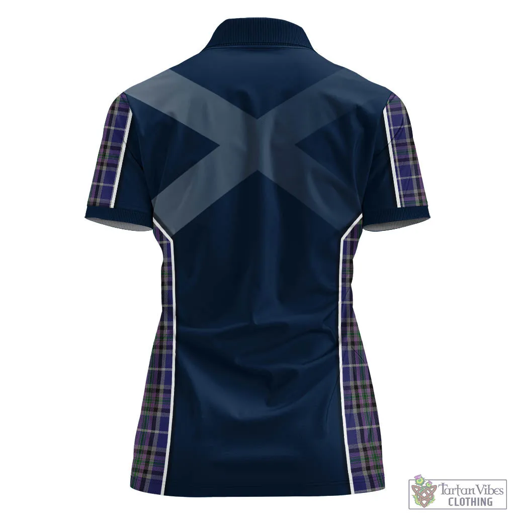 Alexander of Menstry Tartan Women's Polo Shirt with Family Crest and Scottish Thistle Vibes Sport Style