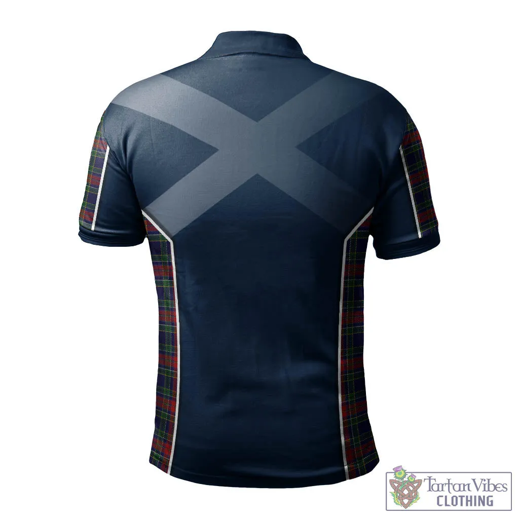 Allison Red Tartan Men's Polo Shirt with Family Crest and Lion Rampant Vibes Sport Style