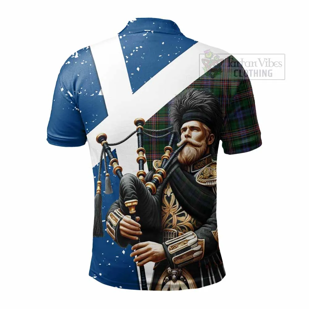 Allison Tartan Polo Shirt with Family Crest Scottish Bagpiper Vibes