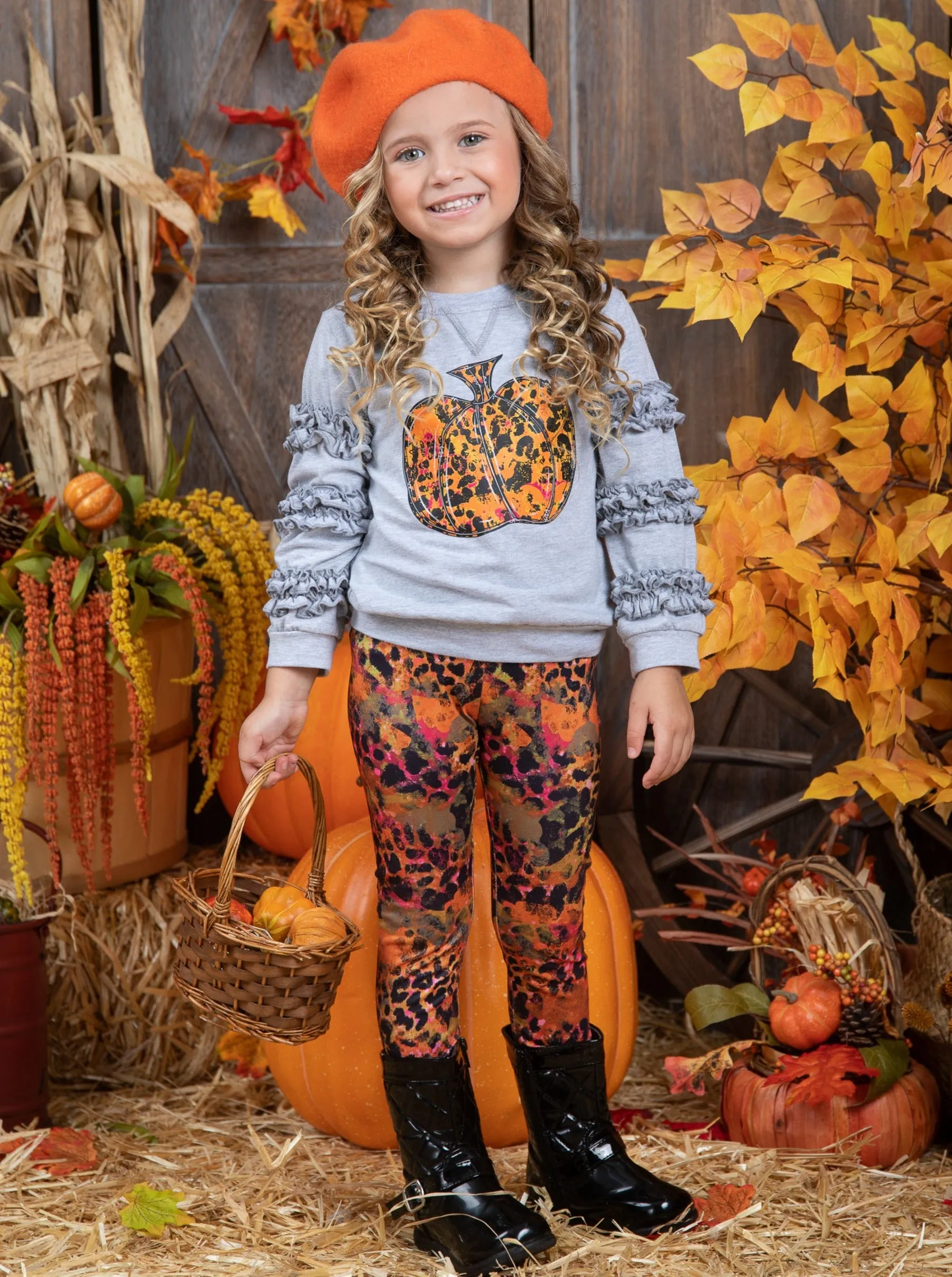 Always Autumn Frill Pullover and Legging Set