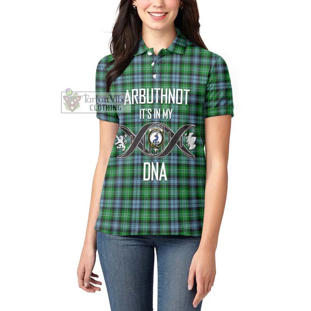 Arbuthnot Ancient Tartan Women's Polo Shirt with Family Crest DNA In Me Style