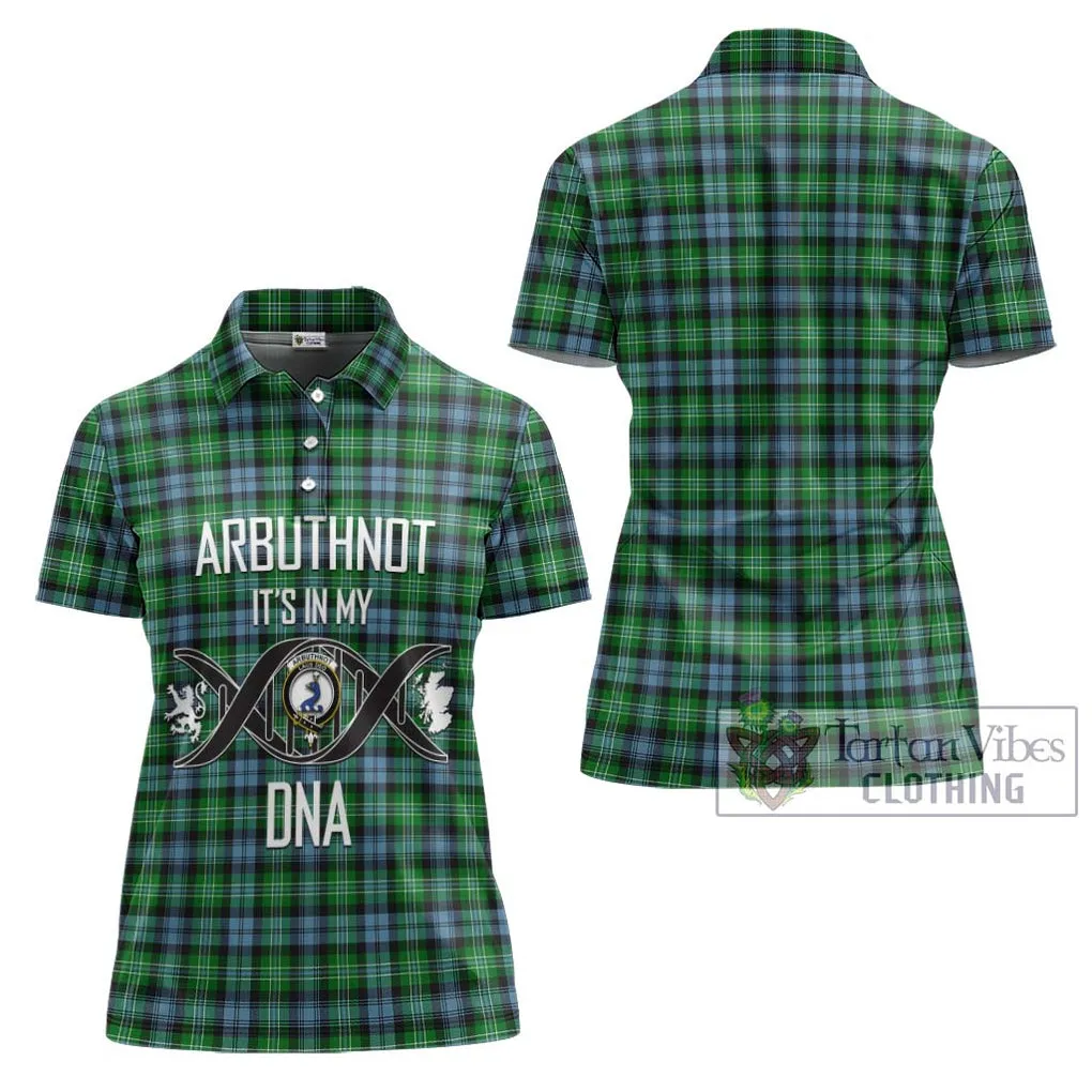 Arbuthnot Ancient Tartan Women's Polo Shirt with Family Crest DNA In Me Style