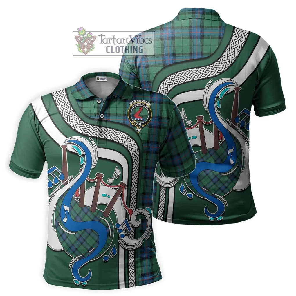 Armstrong Ancient Tartan Polo Shirt with Epic Bagpipe Style