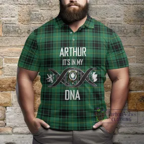 Arthur Ancient Tartan Polo Shirt with Family Crest DNA In Me Style