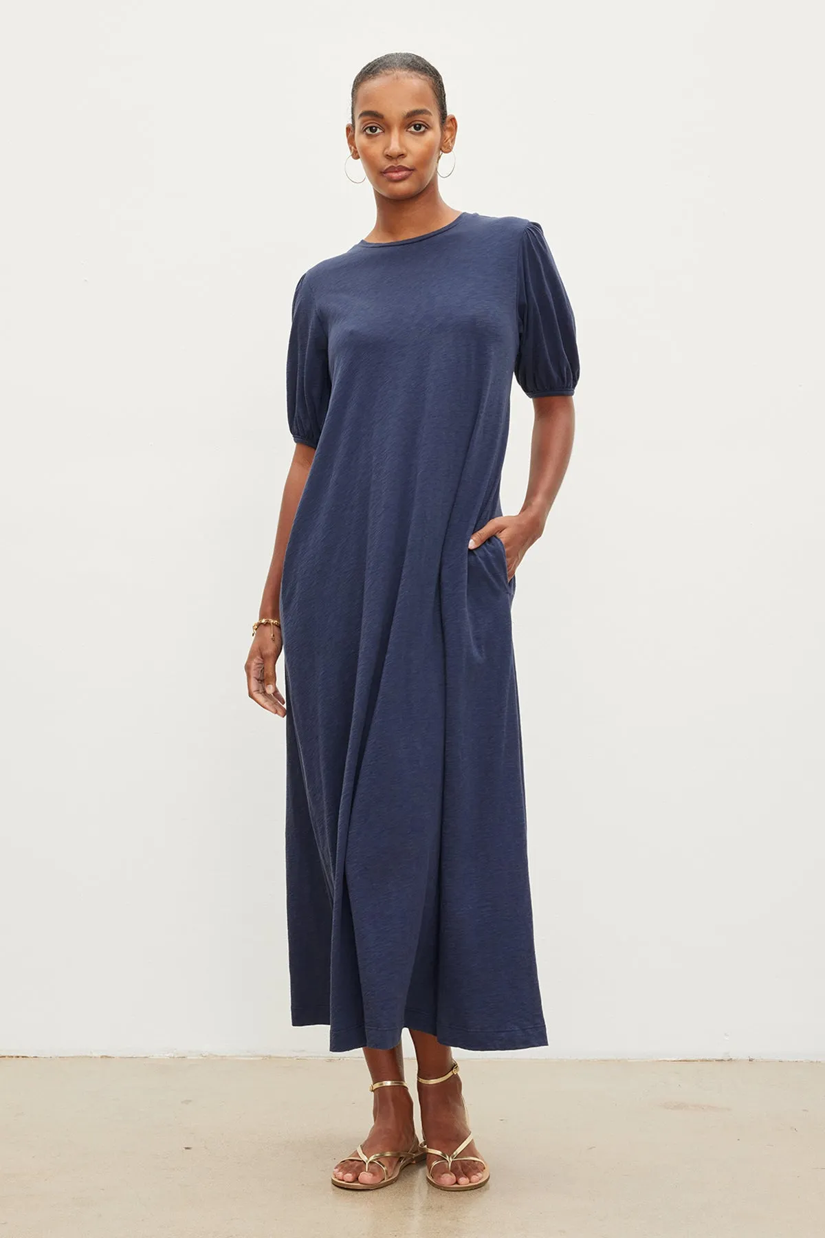 ASTRID COTTON SLUB MAXI DRESS