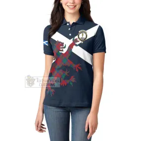 Auchinleck (Affleck) Tartan Lion Rampant Women's Polo Shirt Proudly Display Your Heritage with Alba Gu Brath and Clan Name