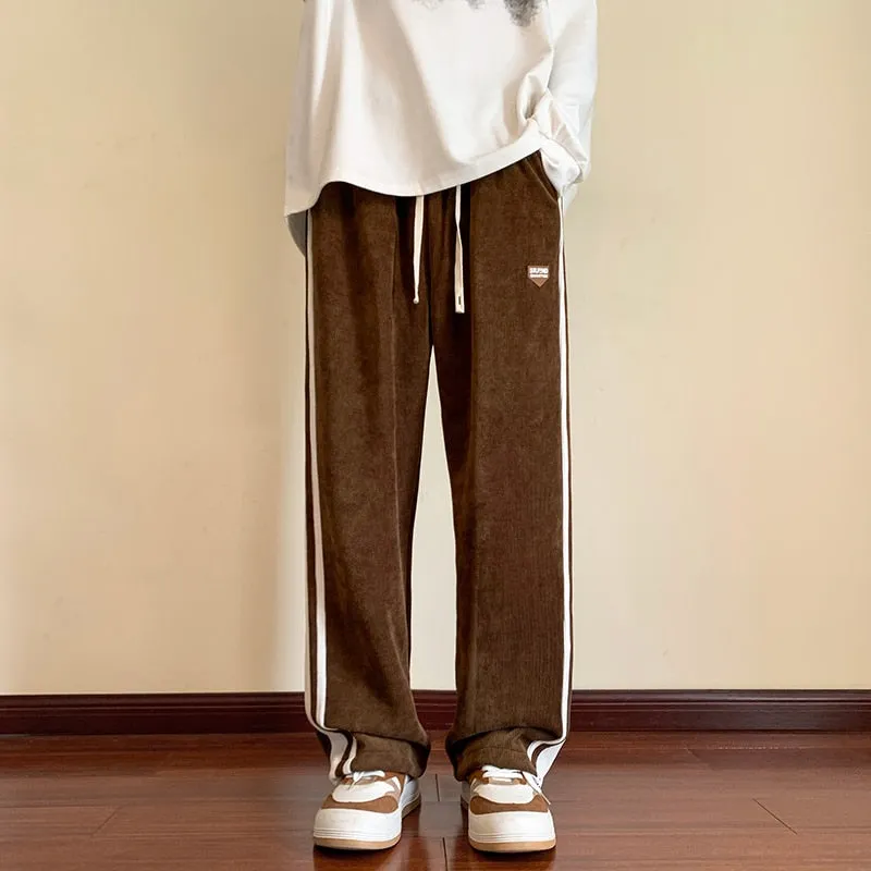 Baggy Striped Sweatpants for Men Straight-Leg Pants Fashion Hip Hop Streetwear Harajuku Trousers Casual Bottoms Y2K Male Clothes