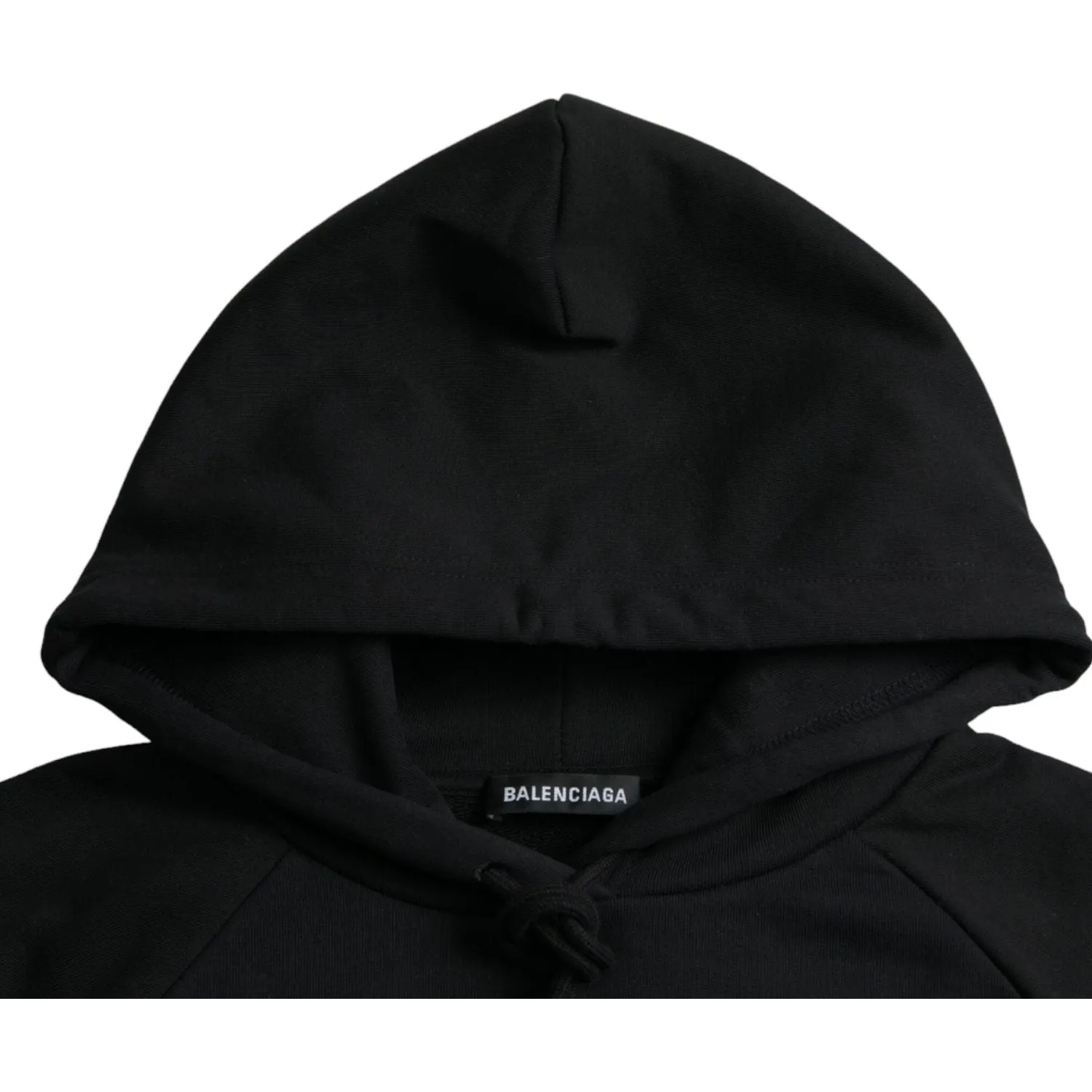 Balenciaga Black Cotton Logo Hooded Pullover Sweatshirt Sweater