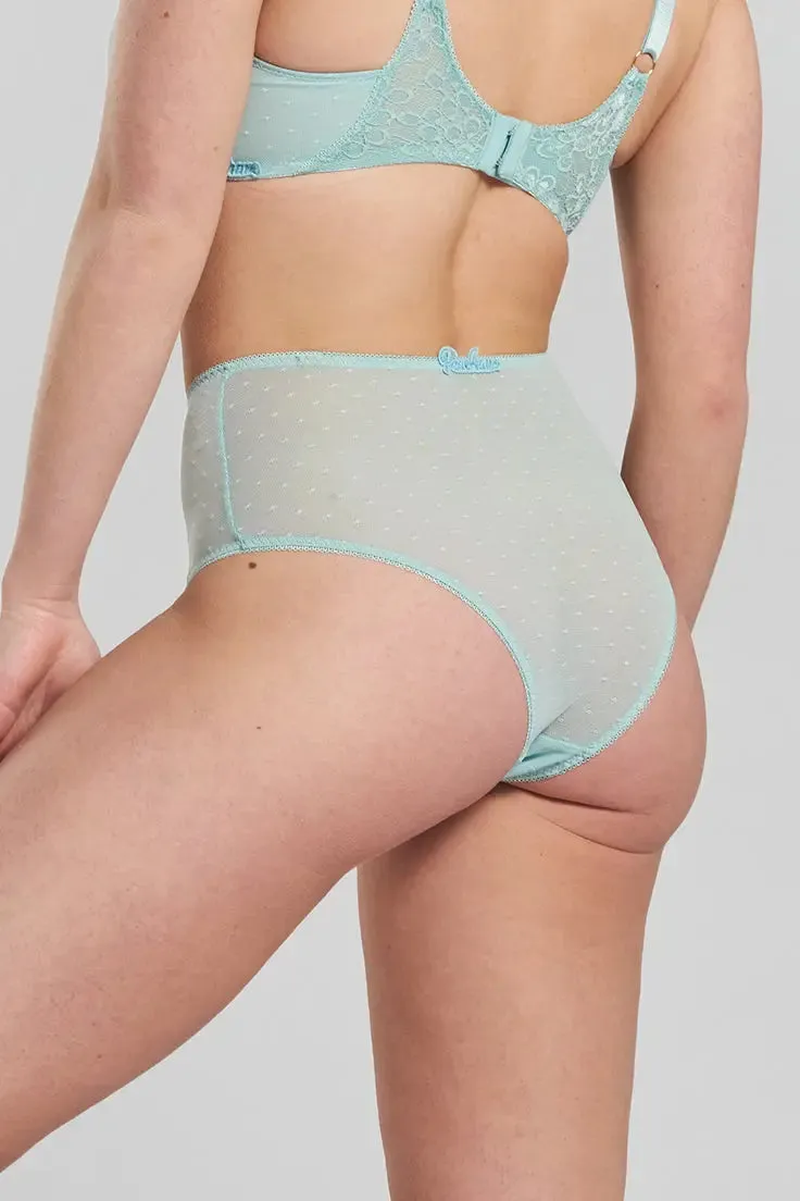 Banksia Recycled-Tulle High-Rise Briefs - Fjordland Green