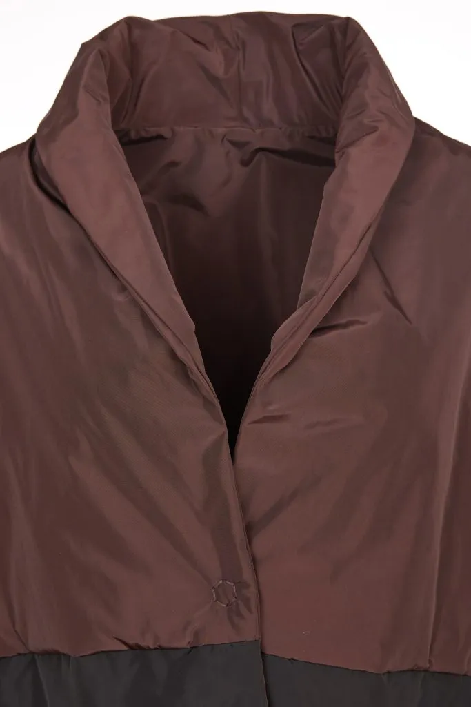 Batwing Poncho Jacket in Choc/Black