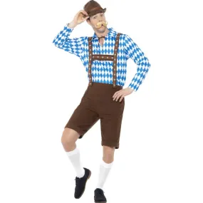 Bavarian Beer Man Costume with Blue Check Shirt