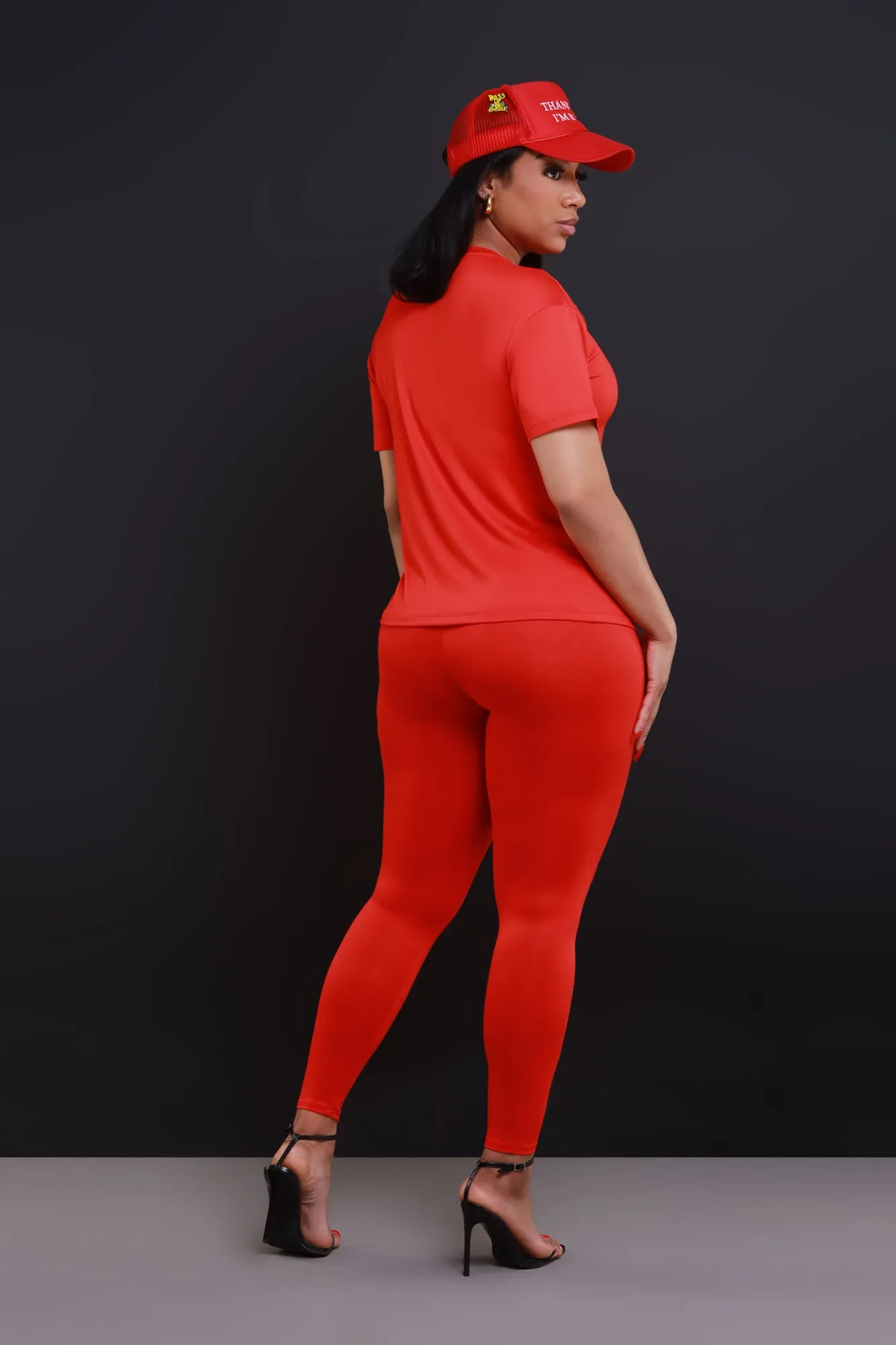 Be Great Short Sleeve Legging Set - Red