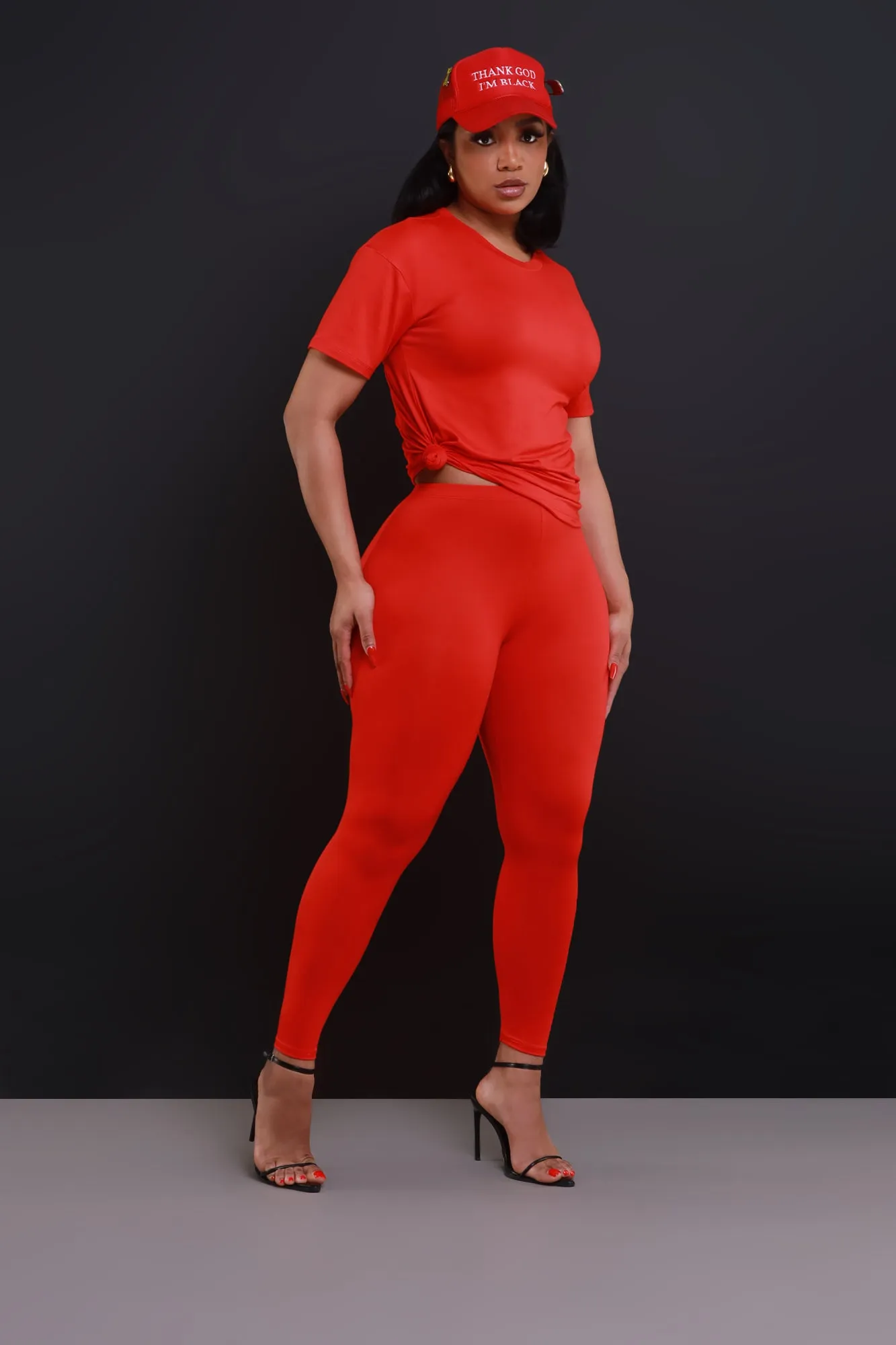 Be Great Short Sleeve Legging Set - Red