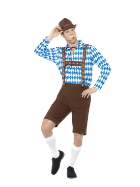 Beer Man Oktoberfest Bavarian Brown Short Lederhosen Costume