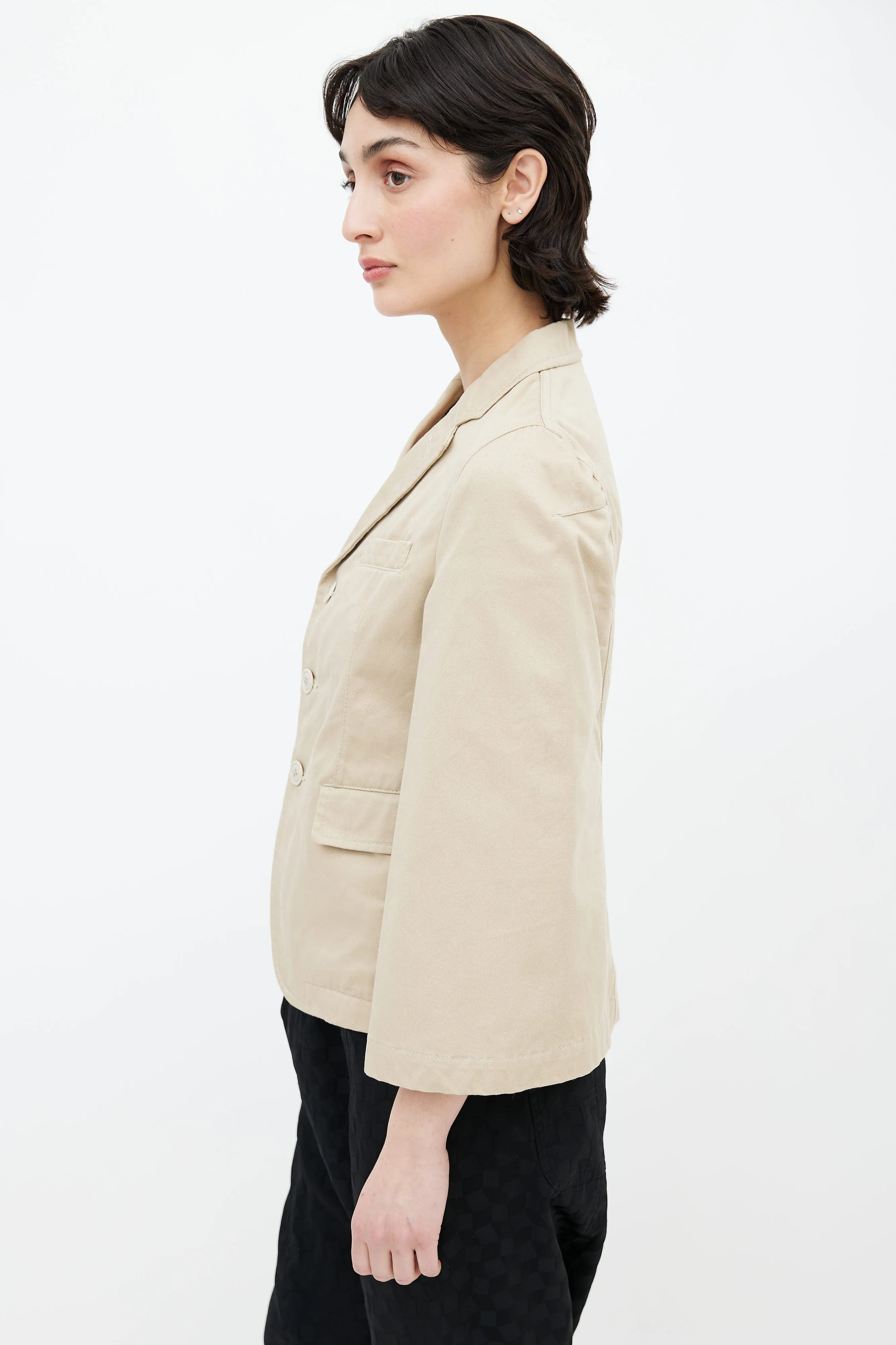 Beige Cape Blazer