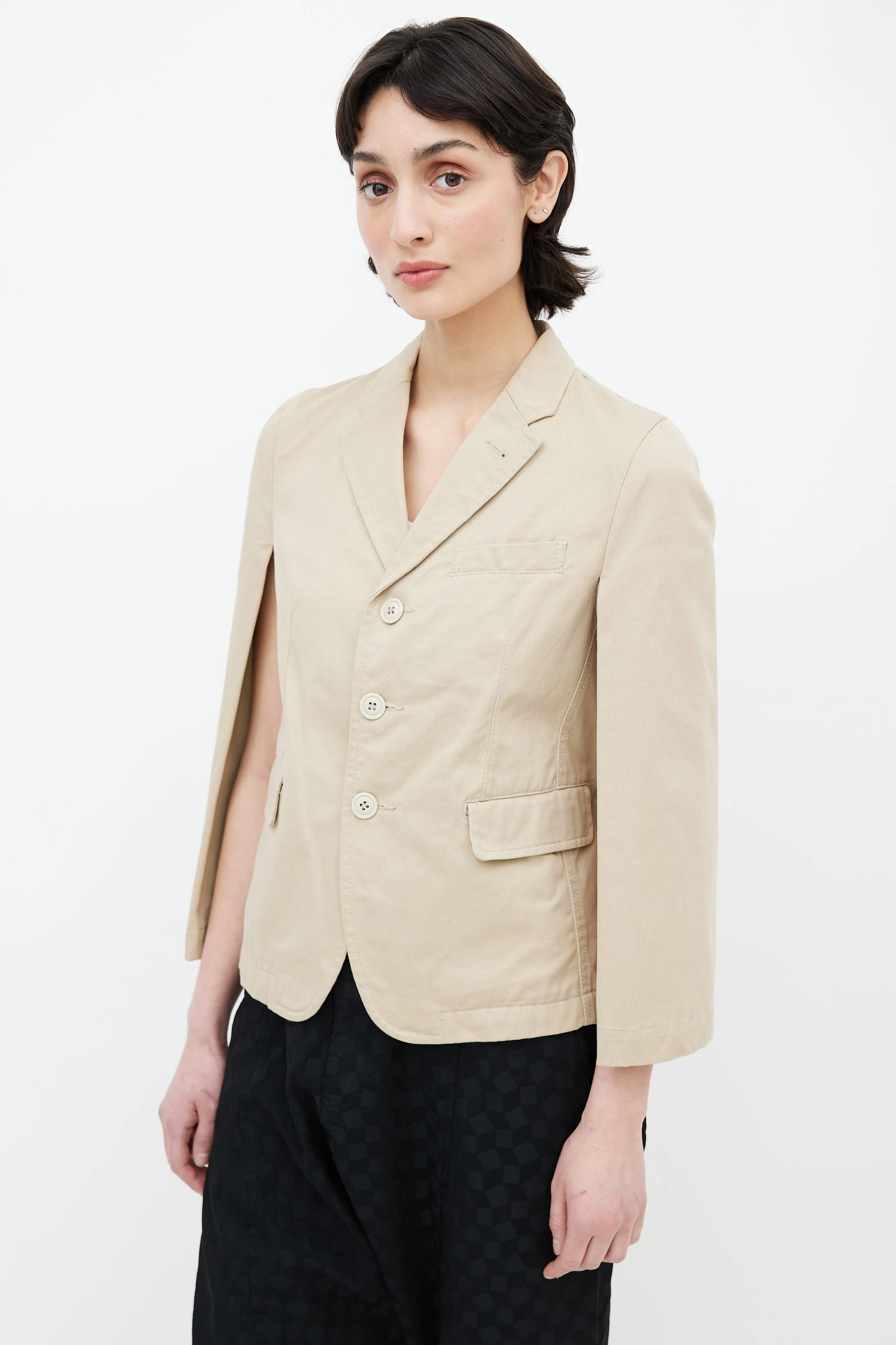 Beige Cape Blazer