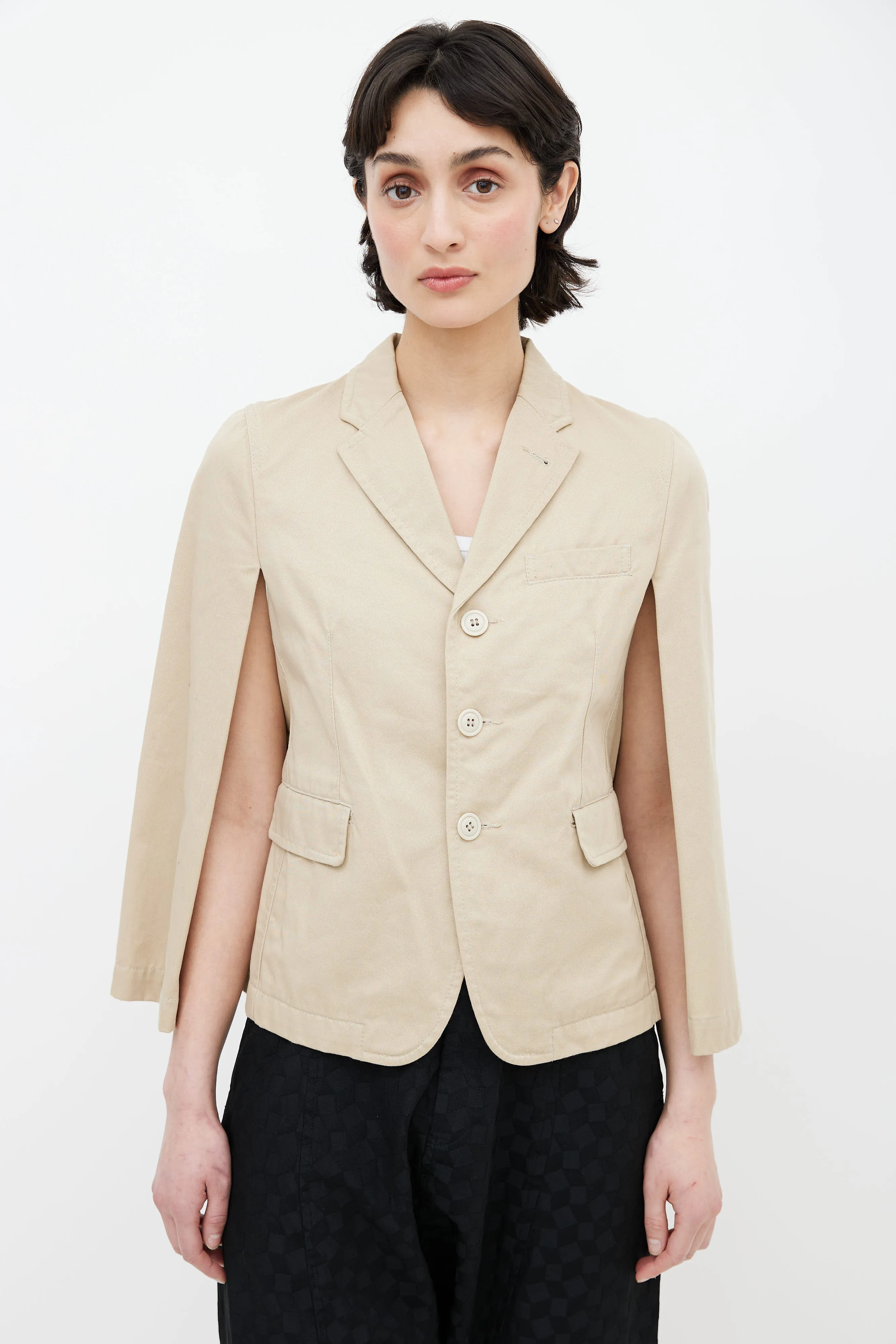 Beige Cape Blazer