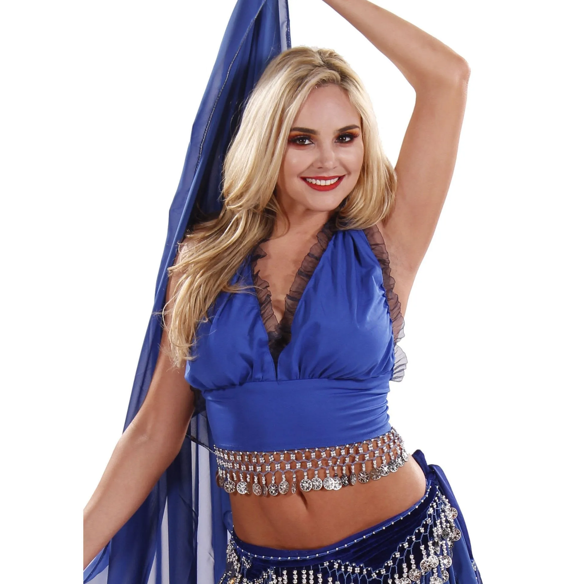 Belly Dance Lycra Stretchy Halter Top with Ruffles | MASRIYA MONROE