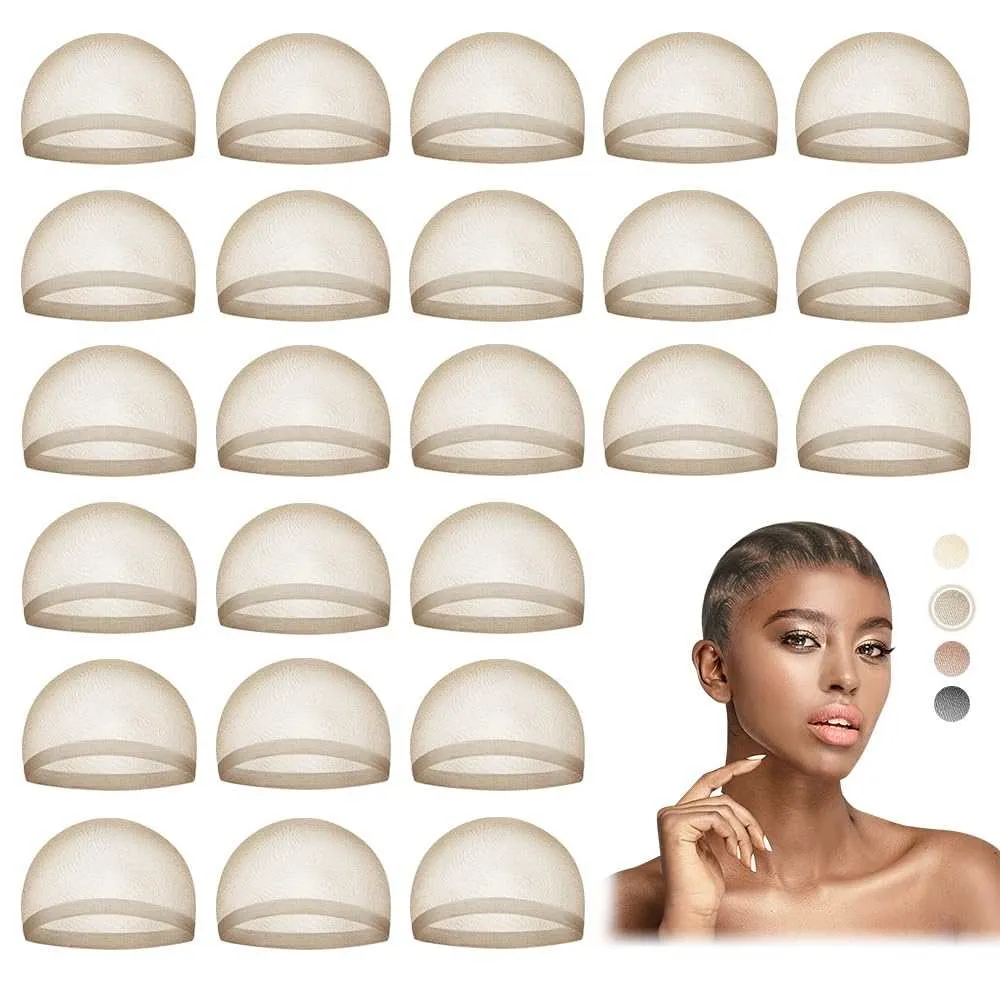 Black Wig Caps for Women 24 Pieces