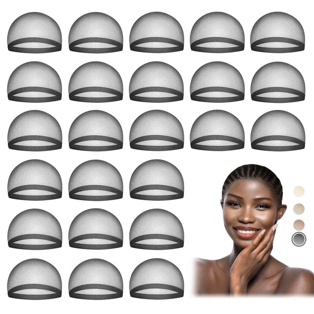 Black Wig Caps for Women 24 Pieces