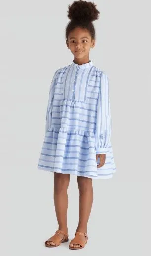 Blue Striped Linen Dress