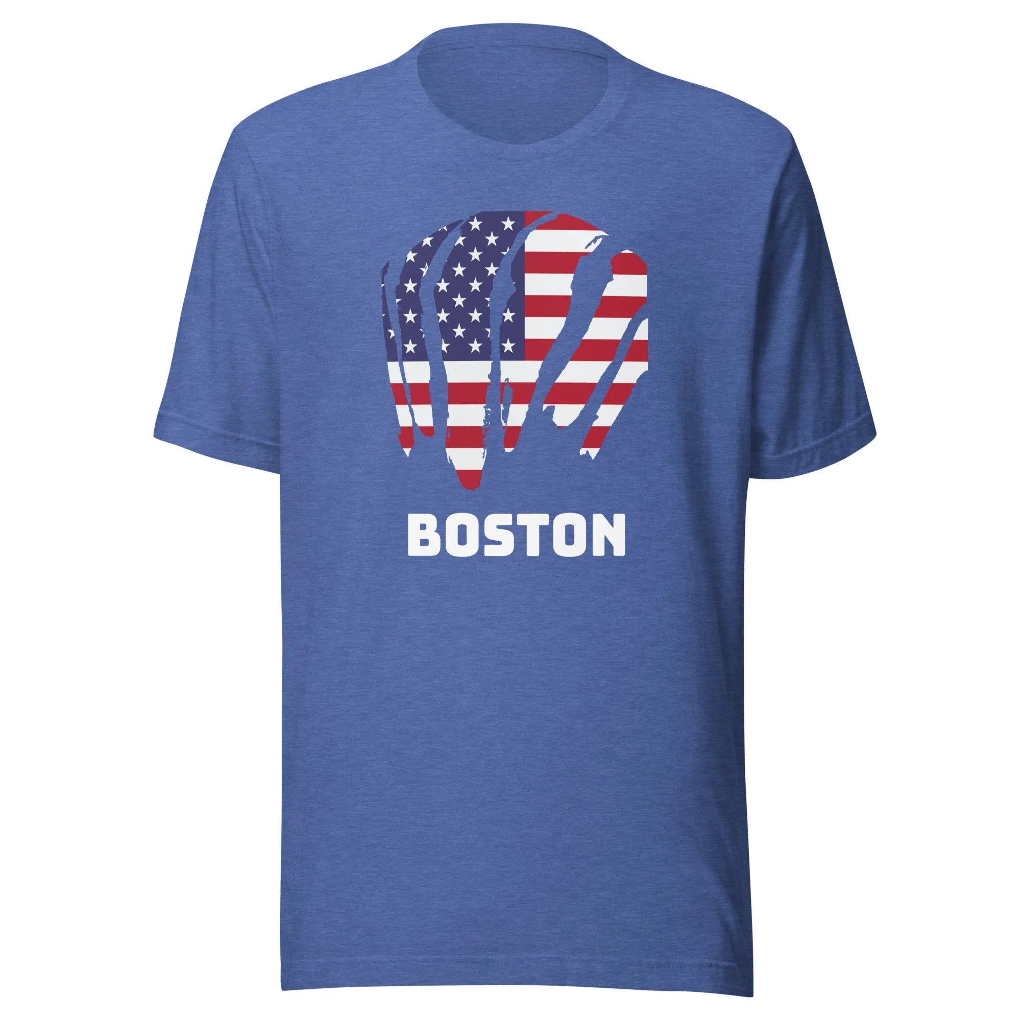 Boston Patriotic T-Shirt - American Flag Rainbow Swash | Dorchester Gas Tanks