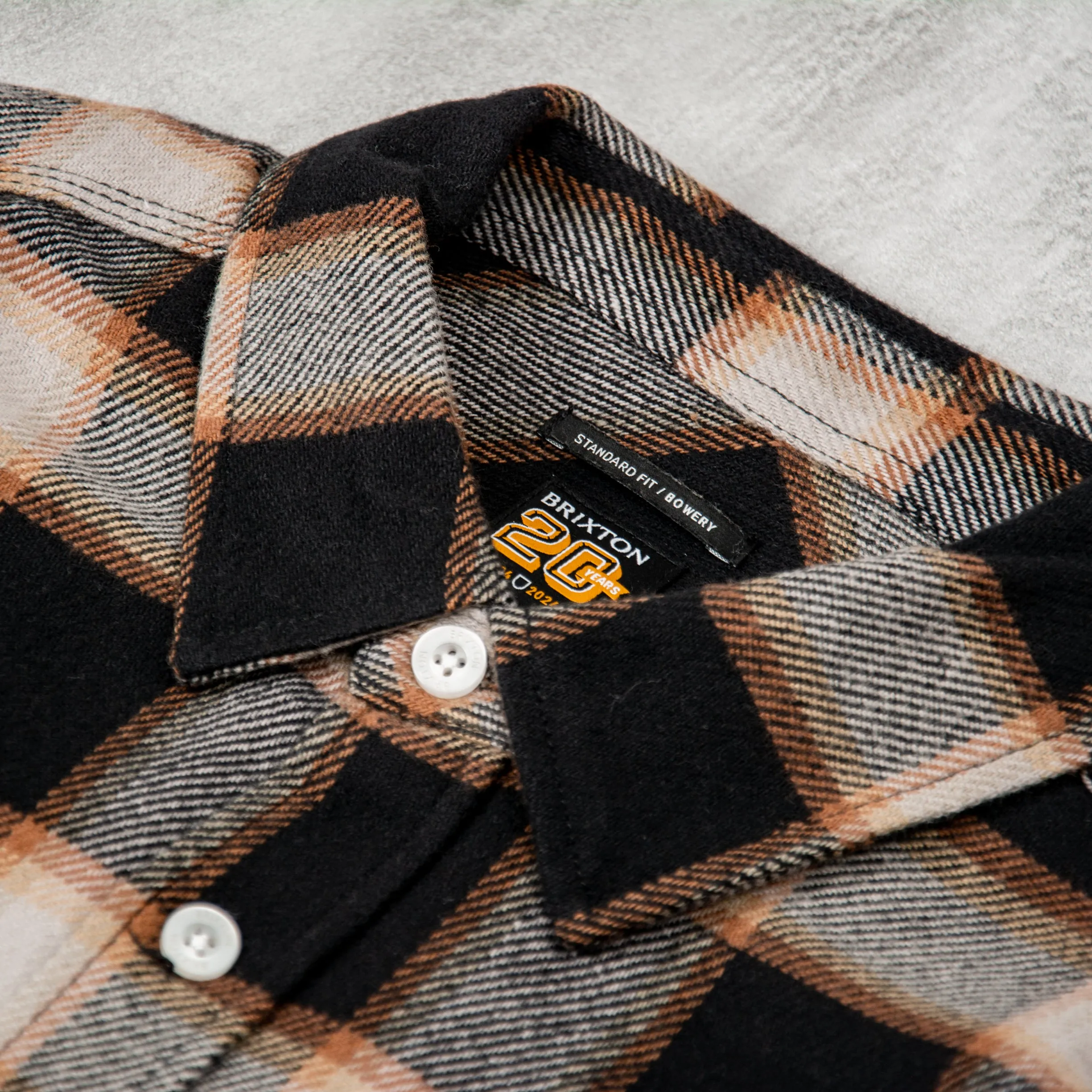 Brixton Bowery 20th Anniversary Flannel Shirt - Black / Cream