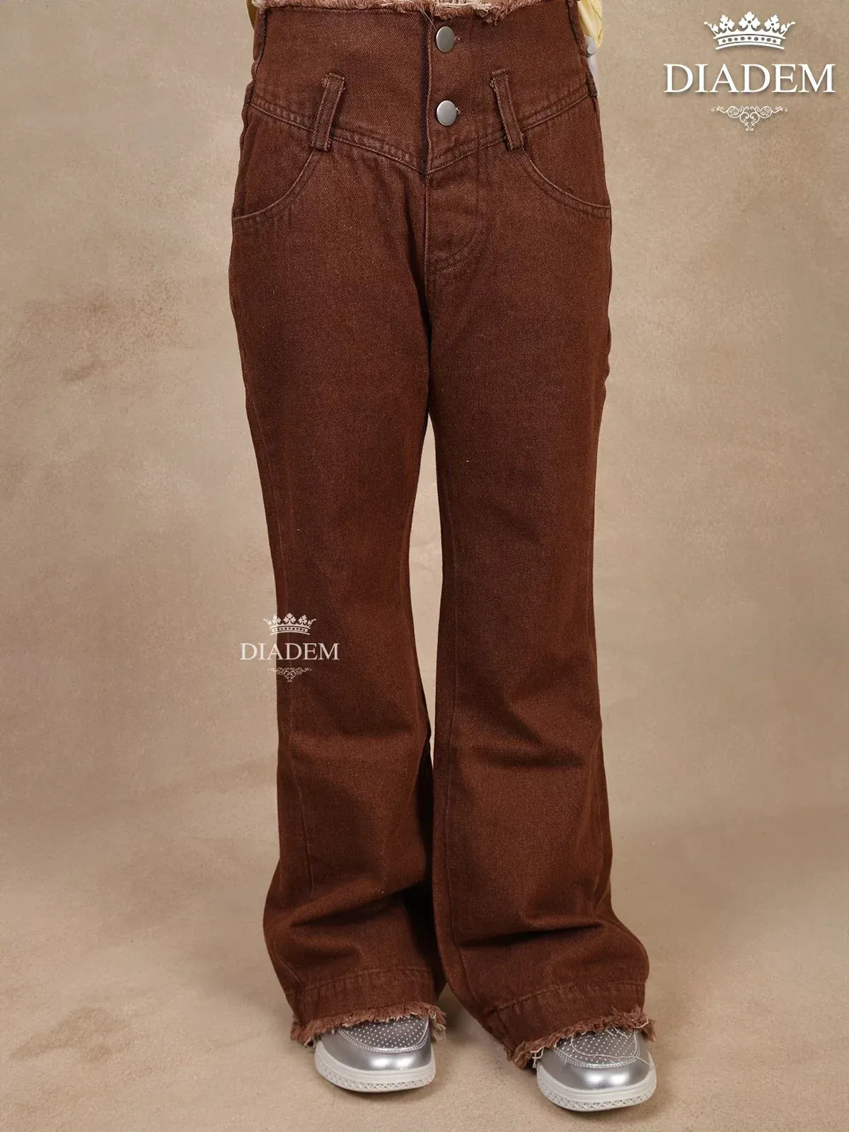 Brown Denim Full-Length Jeans Pants