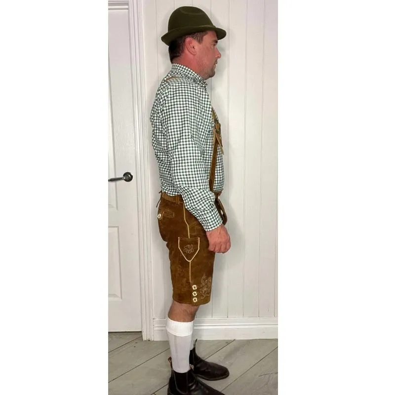 Brown Leather Lederhosen - Eagle