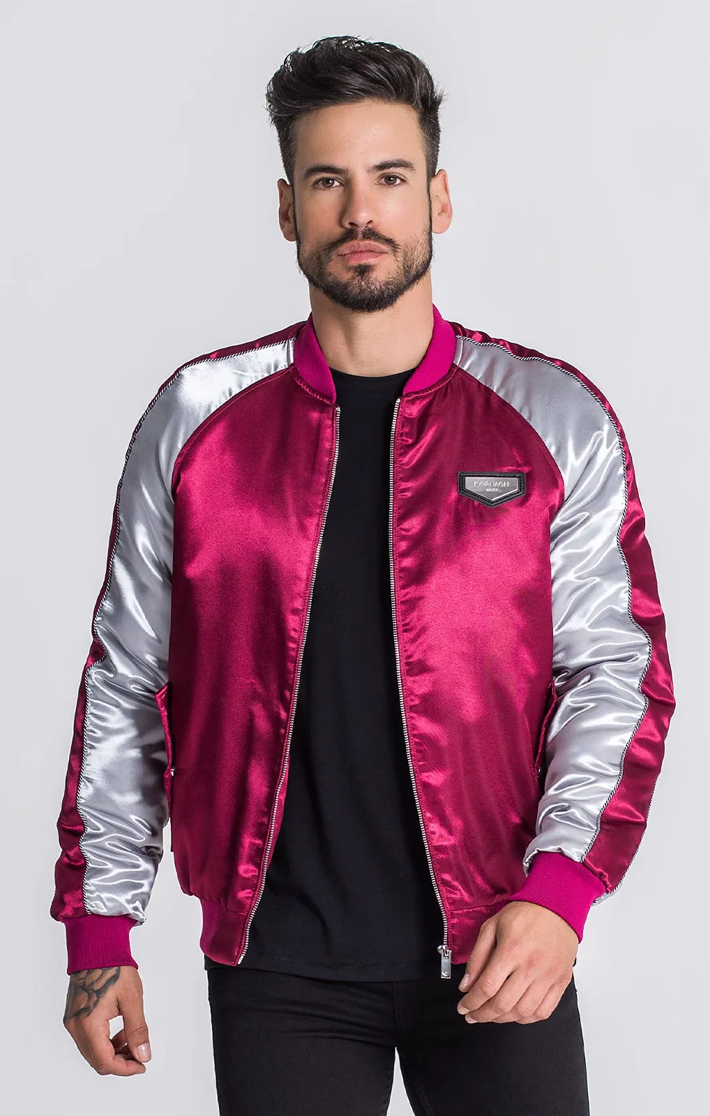 Burgundy Reverse Bomber Jacket