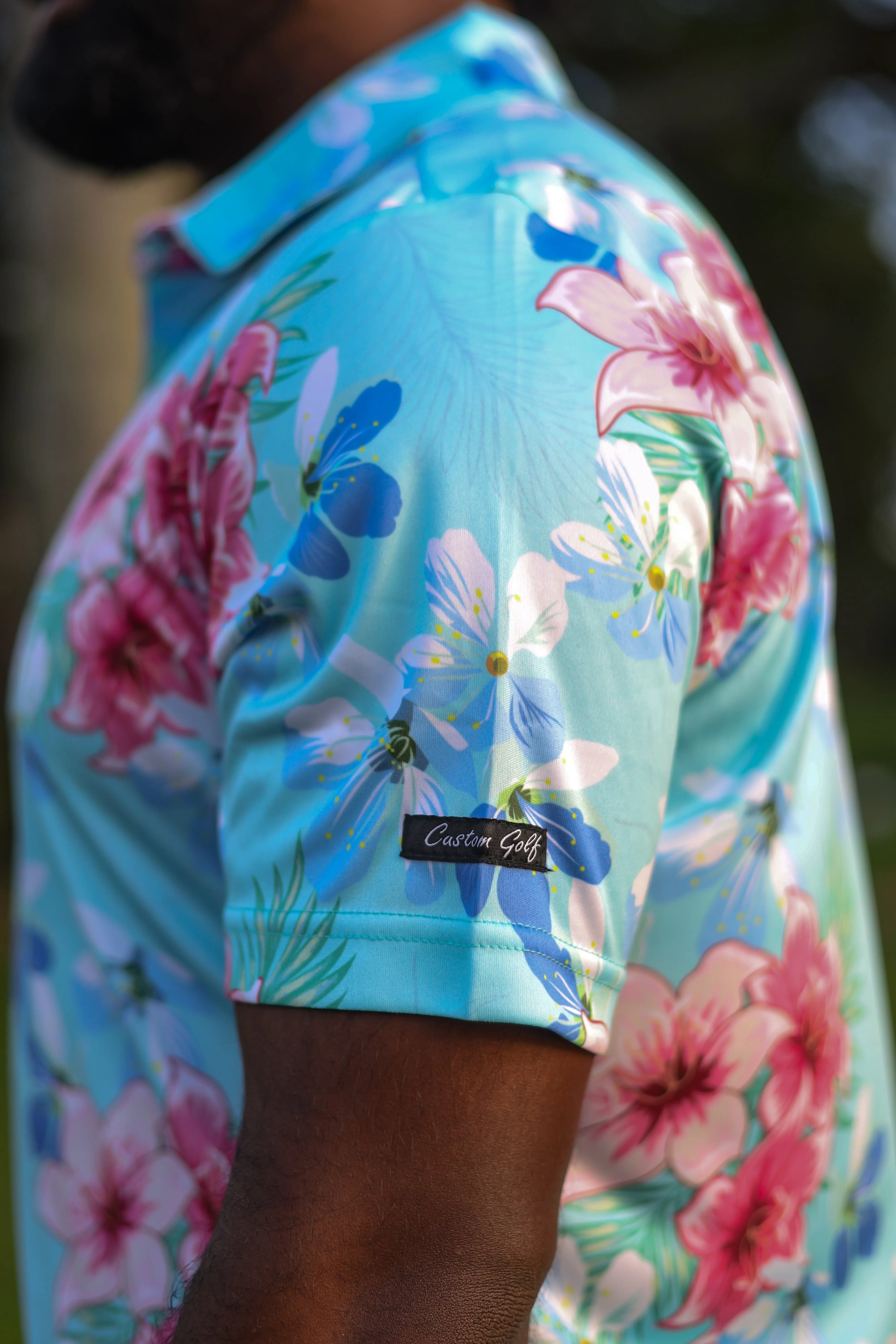 CA Funky Golf Shirt | Blue Floral