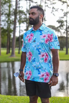 CA Funky Golf Shirt | Blue Floral