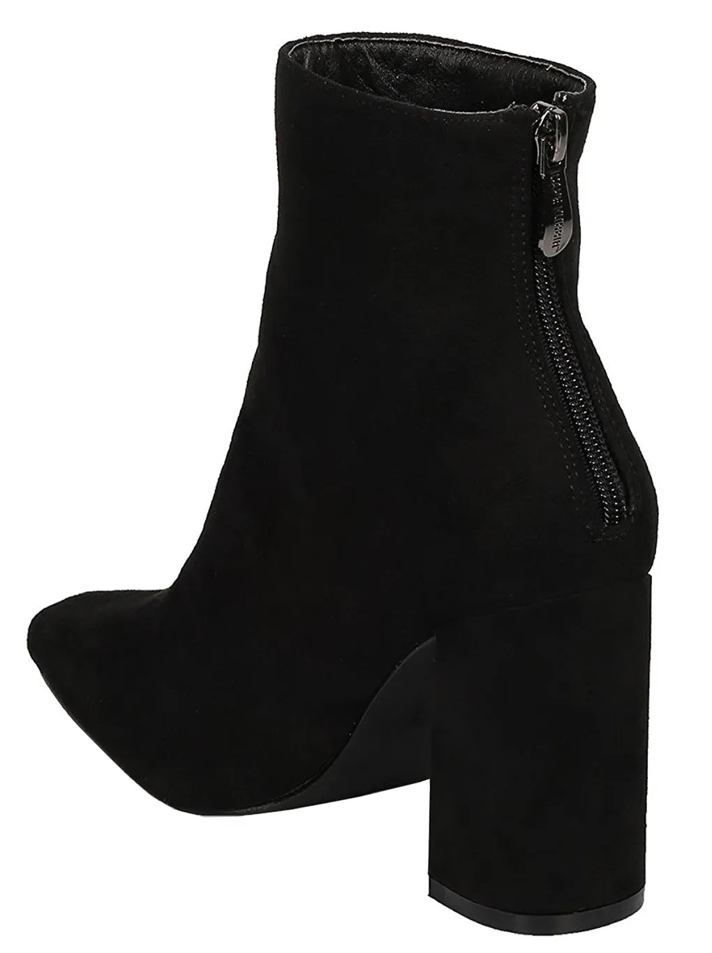 Cape Robbin Women's Closed Toe Embroidered Chunky Stacked Heel Ankle Bootie