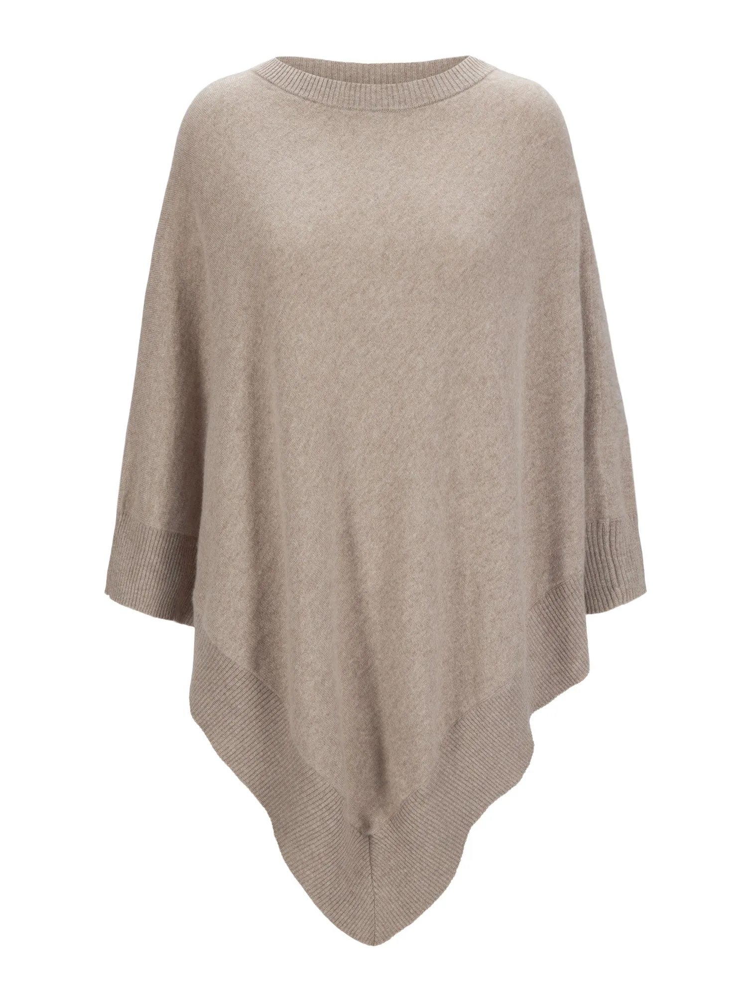 Cashmere poncho "Haddy" - toast