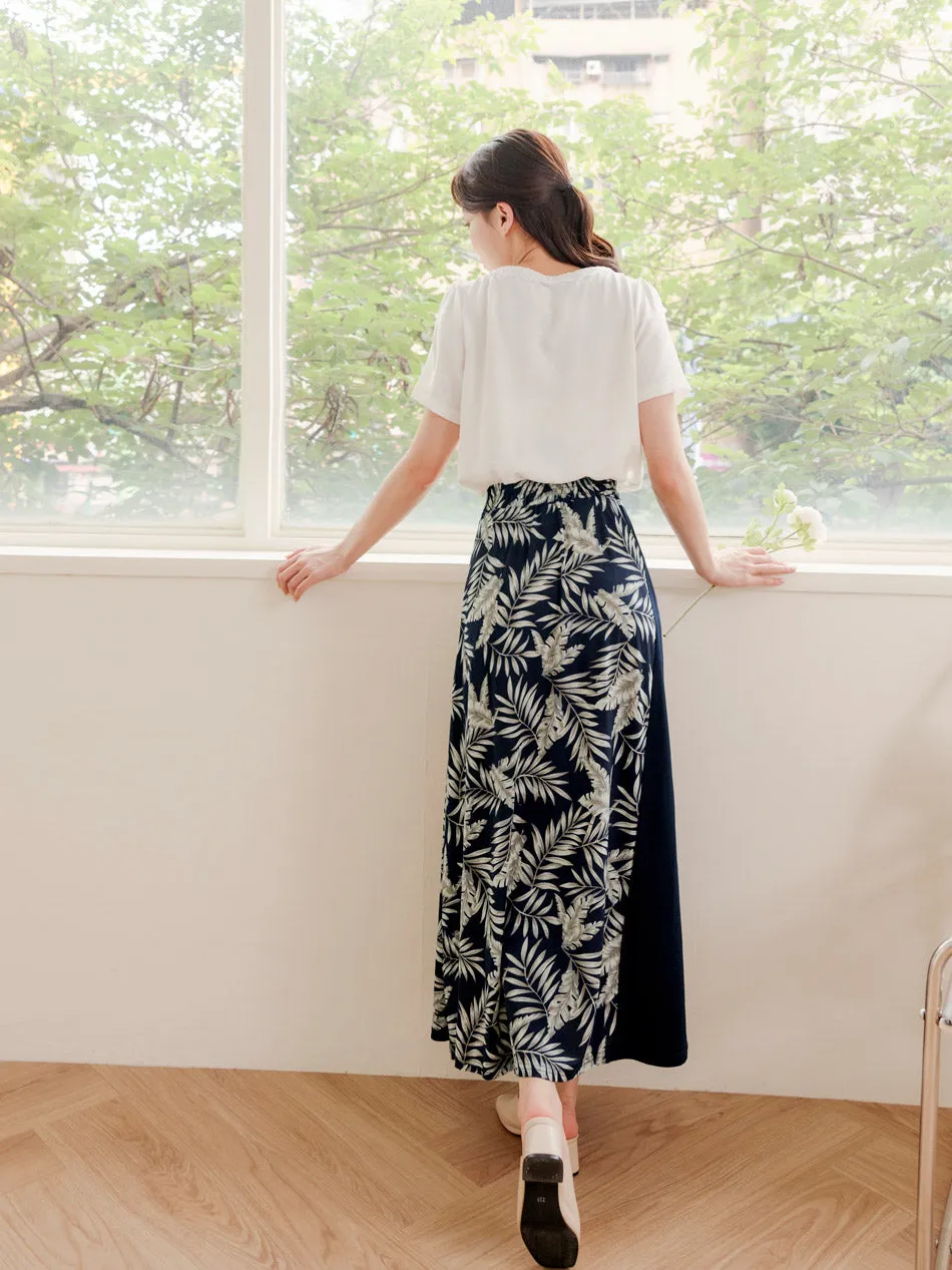 Casual Cooling Long Patchwork Print Maxi Skirt