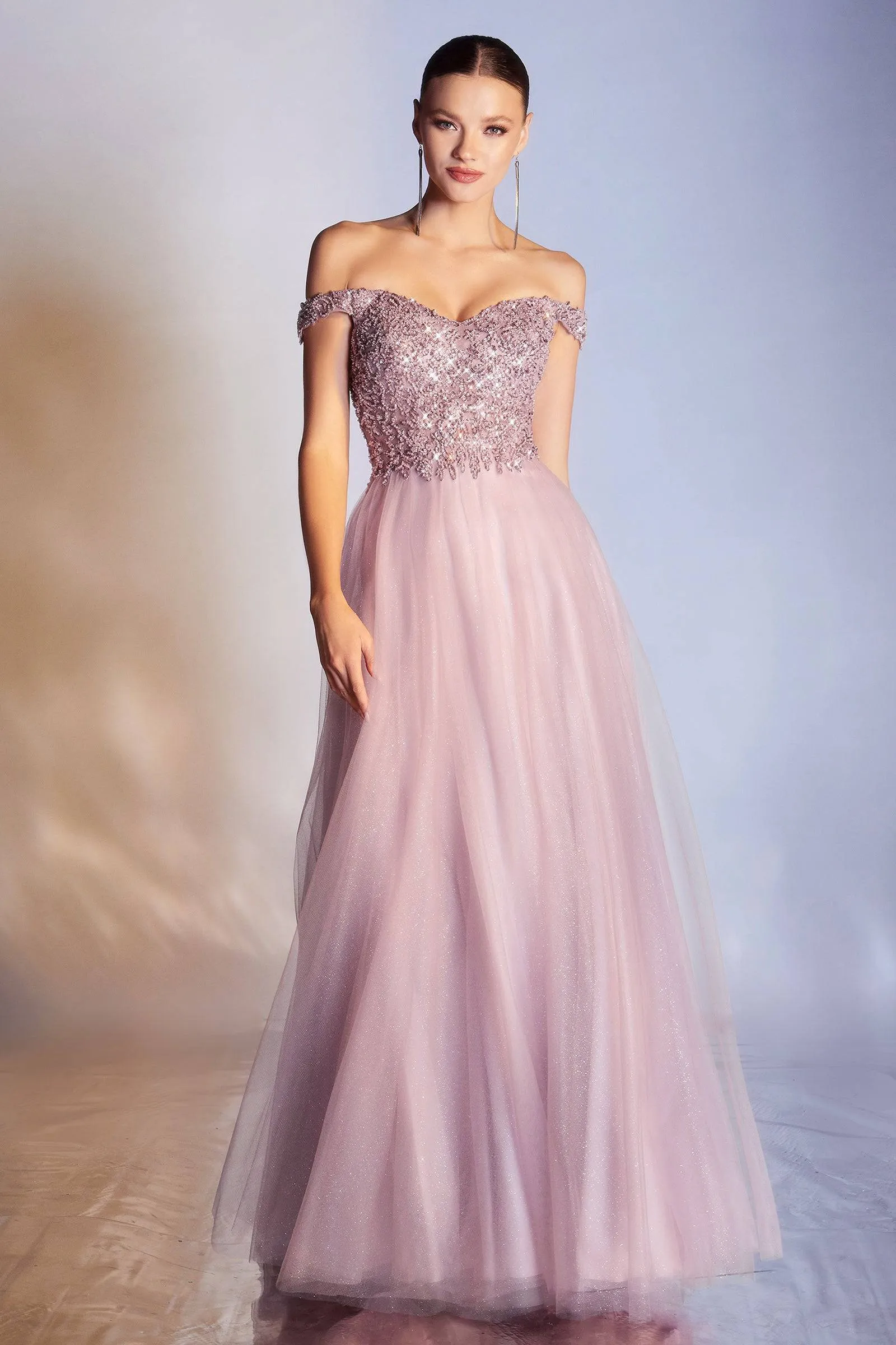 Cinderella Divine CD0177 Princess Ball Gown with Glitter Bodice and Layered Skirt