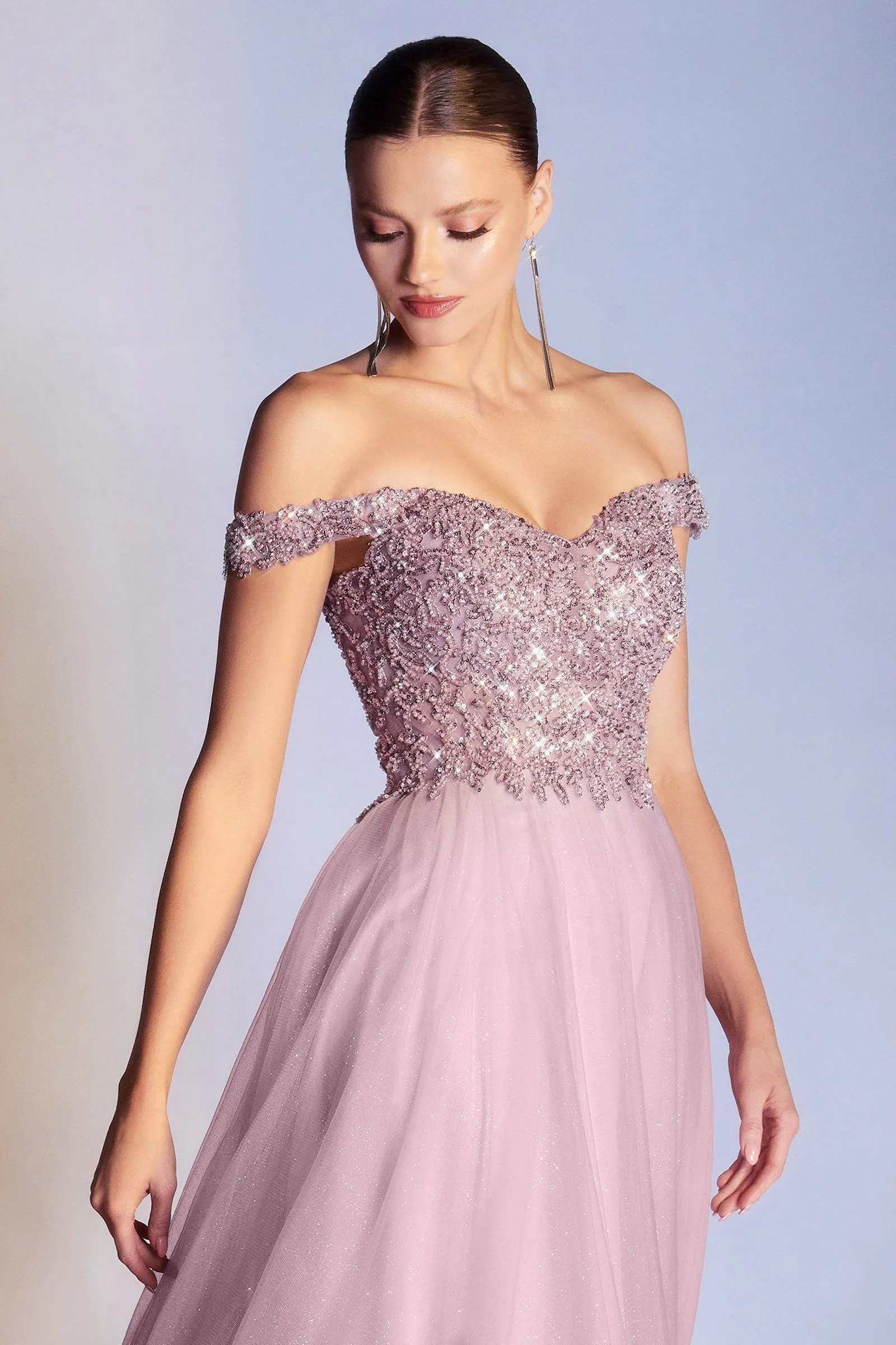 Cinderella Divine CD0177 Princess Ball Gown with Glitter Bodice and Layered Skirt