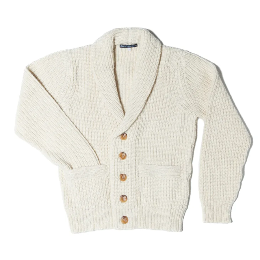 Classic Ribbed Knit Alpaca Cardigan