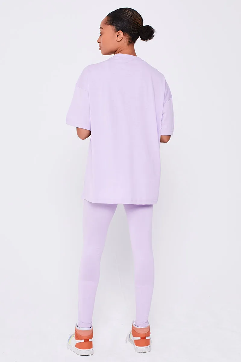 Colindale Co-ord Tee and Legging - Lilac